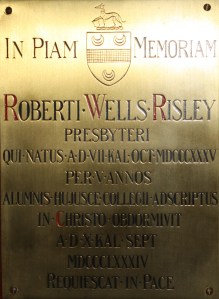 No 10 clock towerRisleyRW chapel plaque